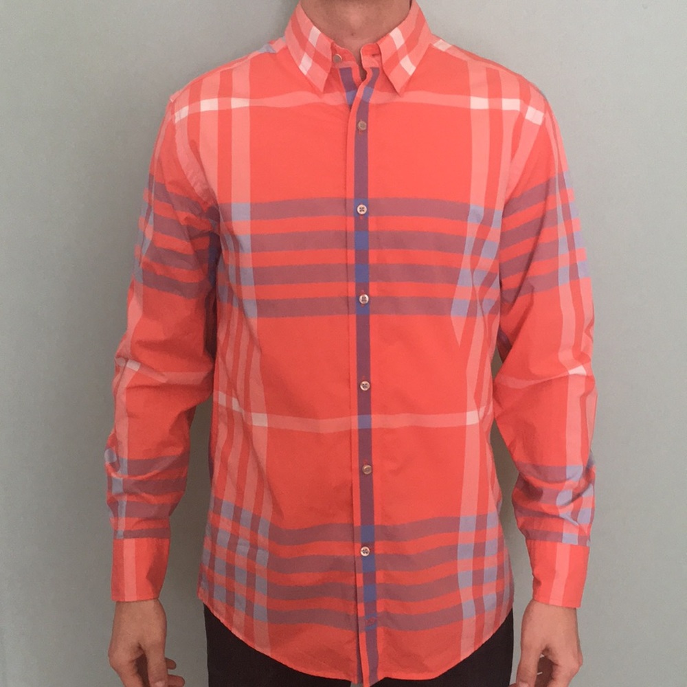 Southern Tide Trim fit M button up L/S shirt coral